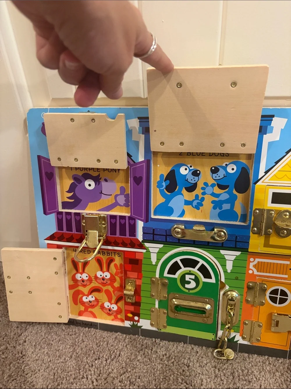 Colorful Lock-and-Latch Activity Board for Kids - Multicolor